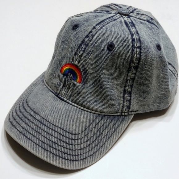 American Eagle Rainbow Denim Baseball 